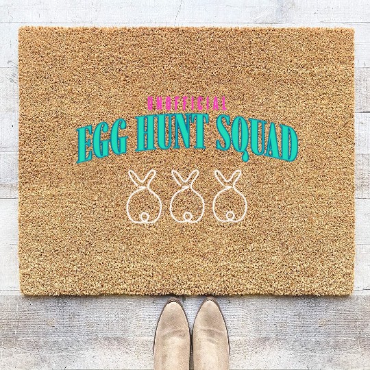 Unofficial Egg Hunt Squad Easter Coir Doormats