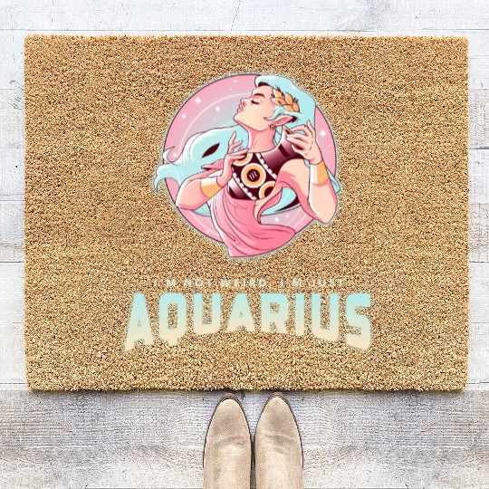 im not weird just aquarius Coir Doormats