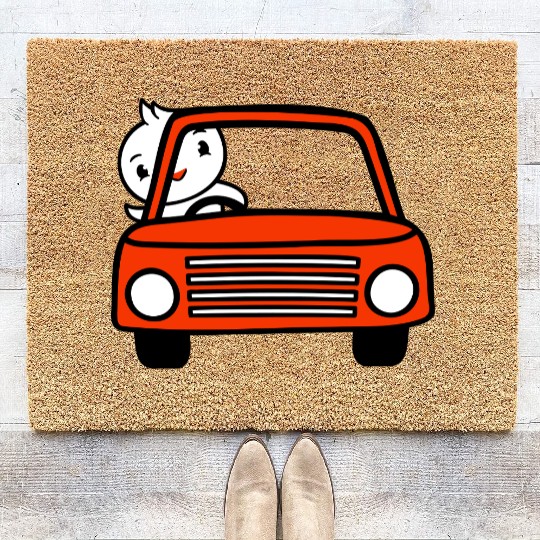 Duck Car Driver Fast Vehicle Greeting Waving Cute Coir Doormats