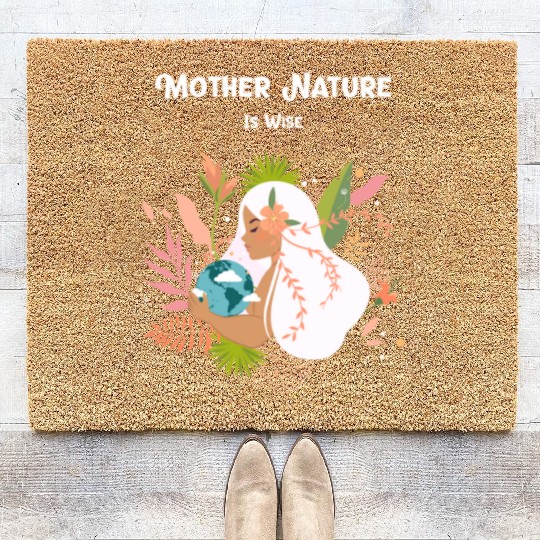 Earth Day Mother Nature Coir Doormats