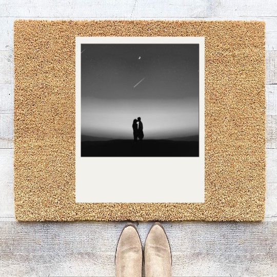 Starry Night Embrace Couple Polaroid Coir Doormats