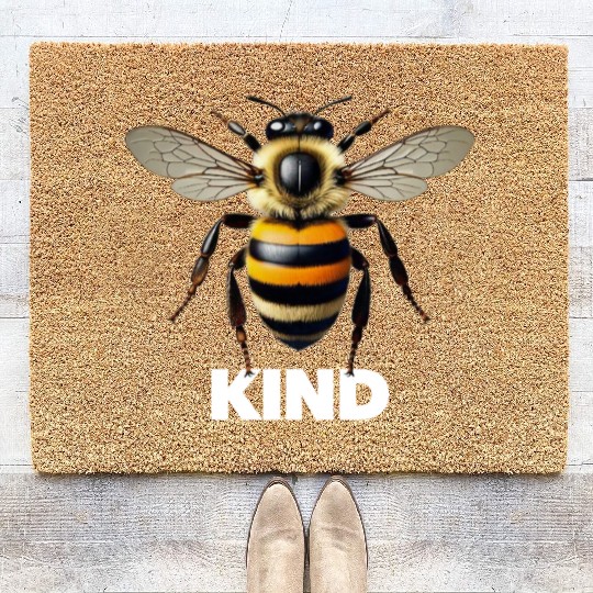 Bumble bee kind cute birthday present Coir Doormats