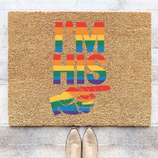 I'm His Gay Couple Matching LGBTQ Pride Coir Doormats