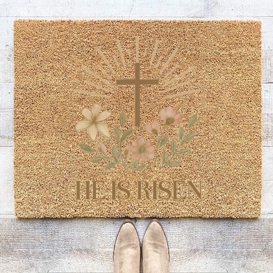 He is Risen Coir Doormats