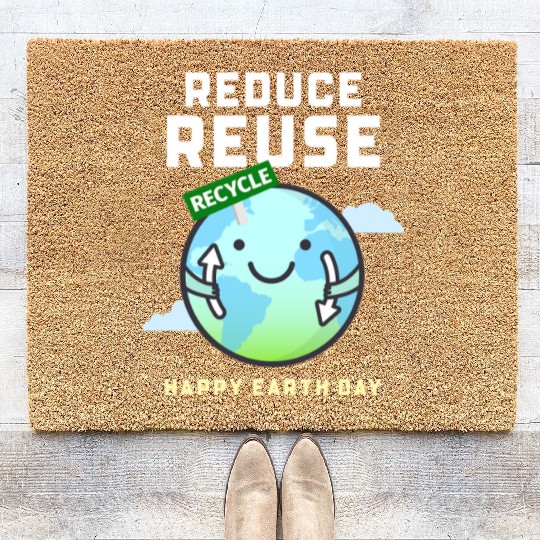 earth day Coir Doormats design creator for a recyclin