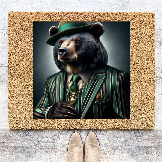 Money Gangster Bear Coir Doormats
