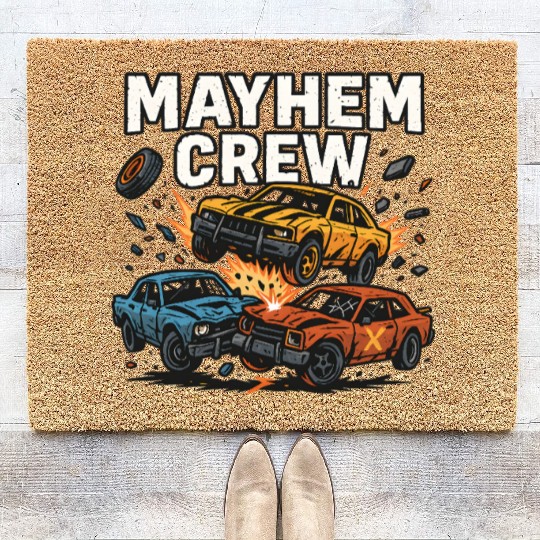 Mayhem crew derby Coir Doormats crash race design wreckfest