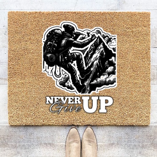 never give up | adigital Coir Doormats