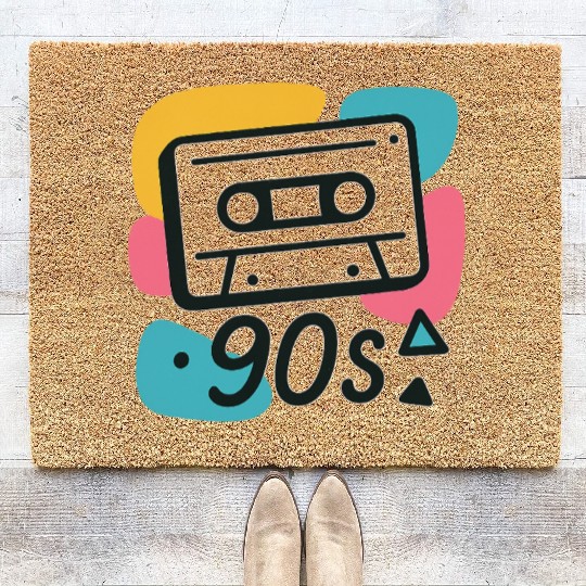 Name: Colorful 90s Cassette Tape Design Coir Doormats
