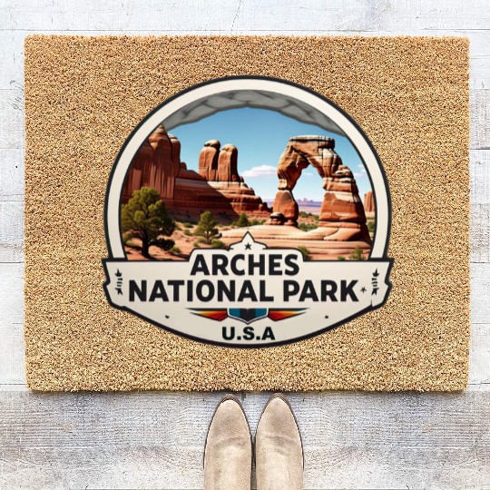 Arches National Park USA Logo Coir Doormats