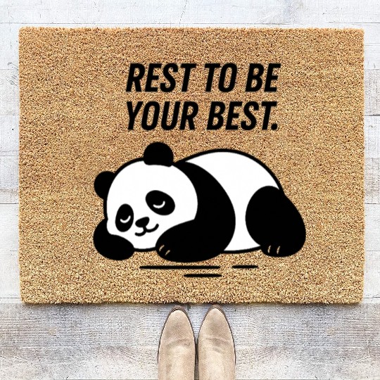 Resting Panda – Inspirational Illustration Coir Doormats