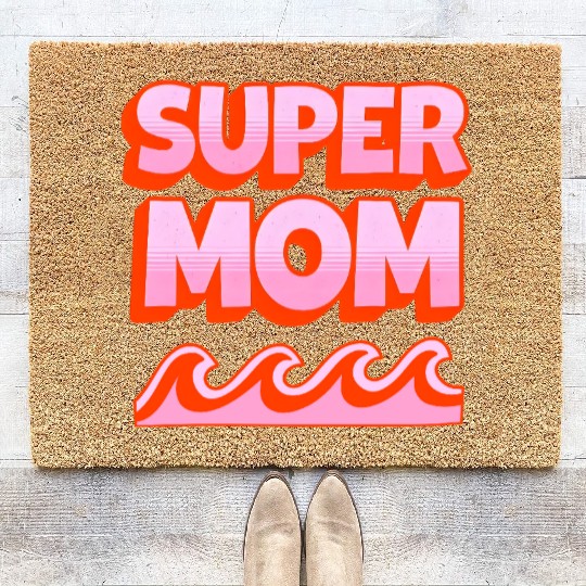 Super Mom Retro Summer Design Coir Doormats
