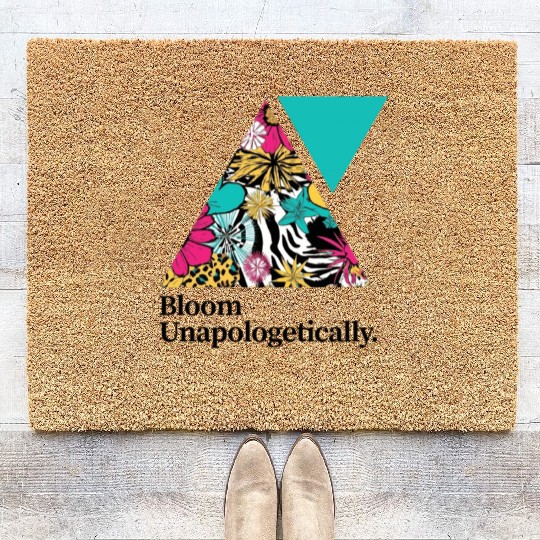 Bloom Unapologetically - Teal Coir Doormats