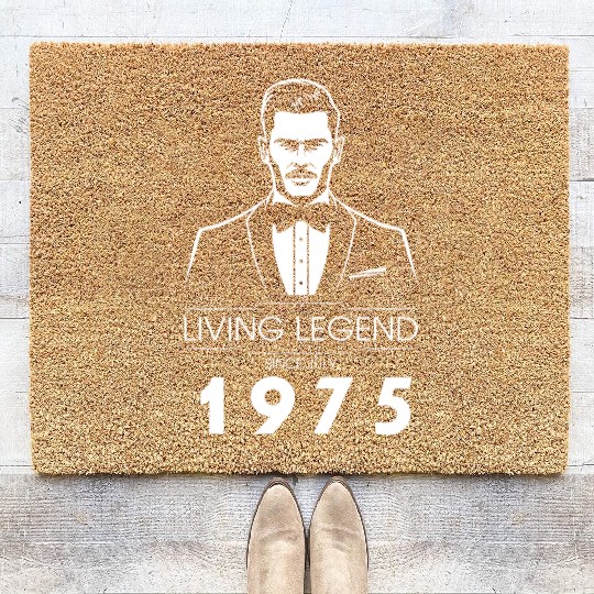 50th birthday Living Legend (GENT) since 07/1975 Coir Doormats