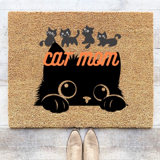 cat mom Coir Doormats