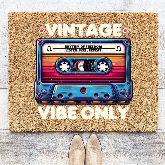 Vintage Cassette Tape Design Coir Doormats