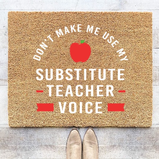 Back To School Substitute Teacher Coir Doormats