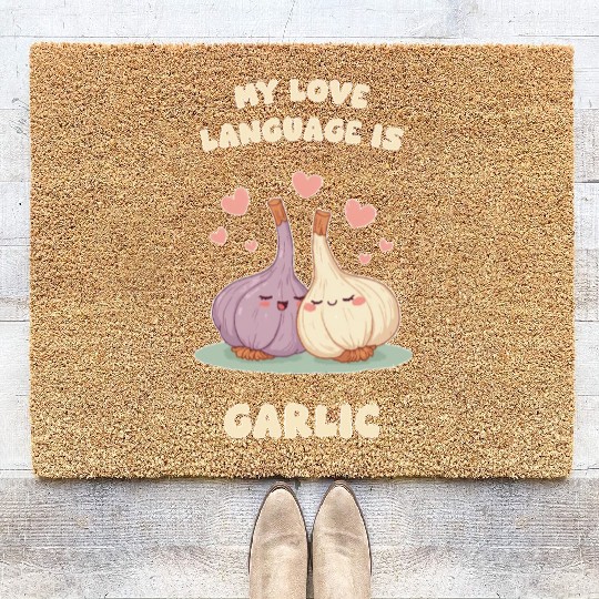 My Love Language Is Garlic Coir Doormats