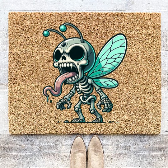 Insect Skeleton Mutant – Tongue-Out Creepy Bug Coir Doormats