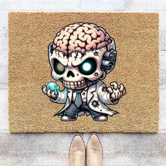 Zombie Scientist – Undead Brain Lab Genius Coir Doormats