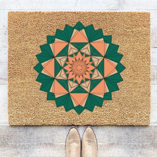 Abstract Starburst Mandala Coir Doormats