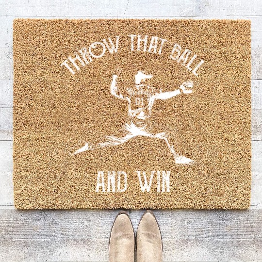 Baseball Pitcher Coir Doormats