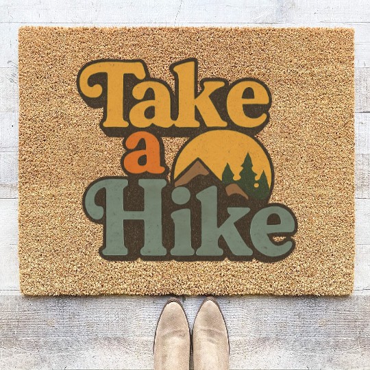 Take A Hike Retro Mountain Coir Doormats