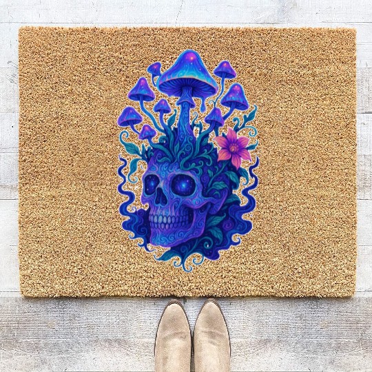 Fungi Mind - Trippy Skull Bloom Coir Doormats