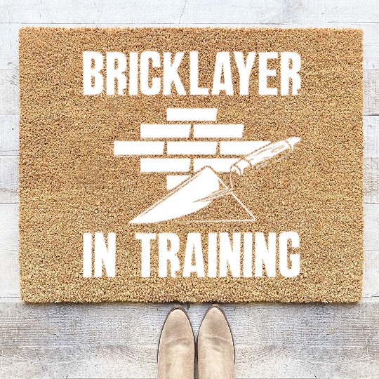 Bricklayer In Training Future Craftsmanship Coir Doormats