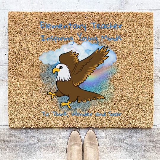 Elementary Teacher Inspiring Young Minds Coir Doormats