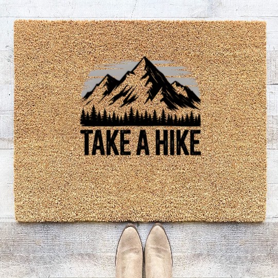 Vintage Take A Hike Nature Is Hiking Mountain Coir Doormats