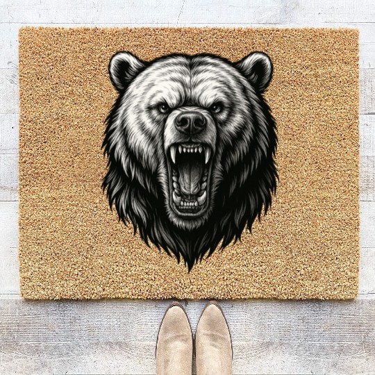 Fierce Roaring Bear Head Coir Doormats – Bold Wilderness