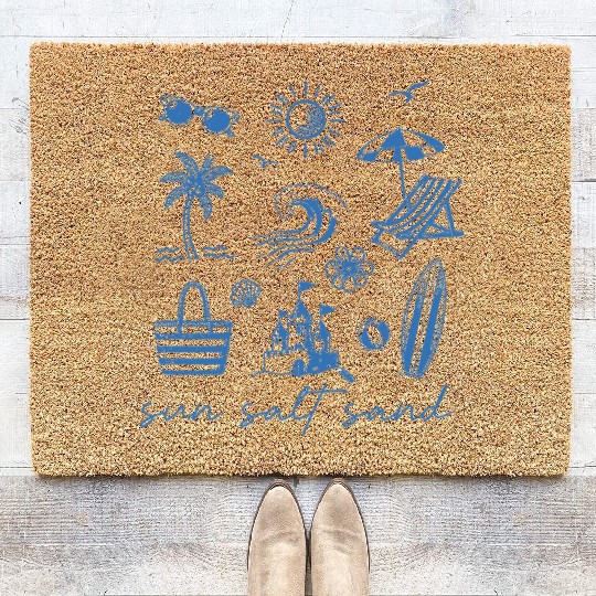Beach Vacation Sun Salt Sand Coir Doormats