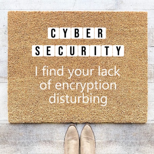 Cybersecurity Encryption - Security Quotes Coir Doormats