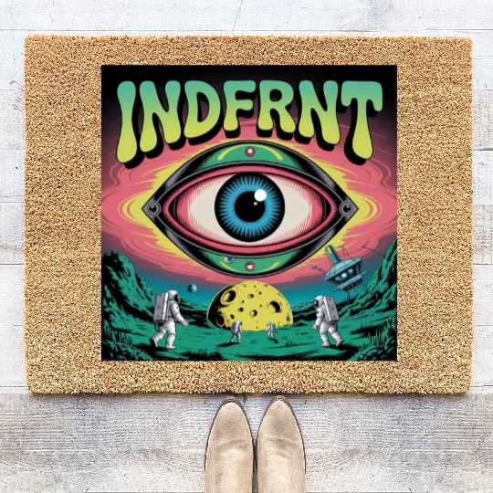 Psychedelic Space Eye – Trippy Cosmic Poster Art Coir Doormats
