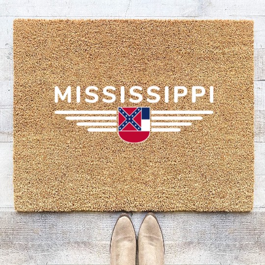 Mississippi State Flag Emblem Design Coir Doormats