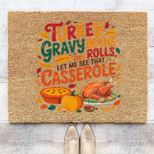 Unique Turkey Gravy Beans And Rolls Coir Doormats