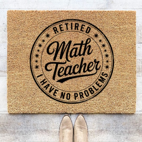 Retired Math Teacher Retirement Coir Doormats