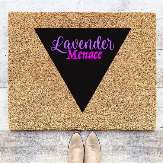 Lavender Menace Black Triangle Coir Doormats