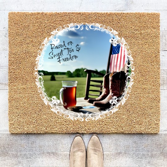 Raised On Sweet Tea & Freedom Coir Doormats