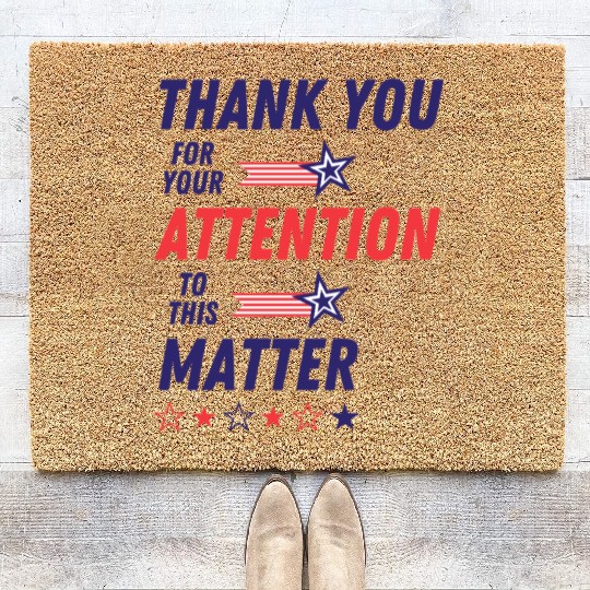 Patriotic Thank You Message Design Coir Doormats