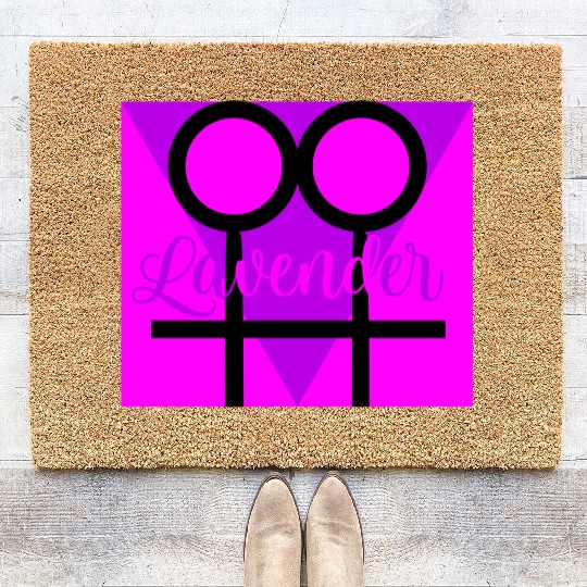 Women Symbol with Lavender Triangle Coir Doormats