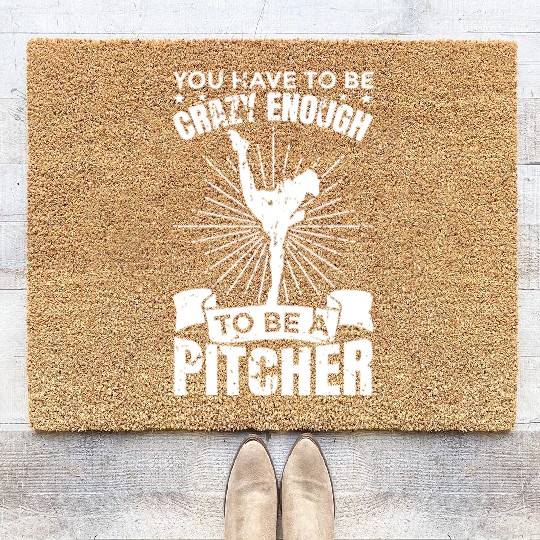 Baseball Pitcher Coir Doormats