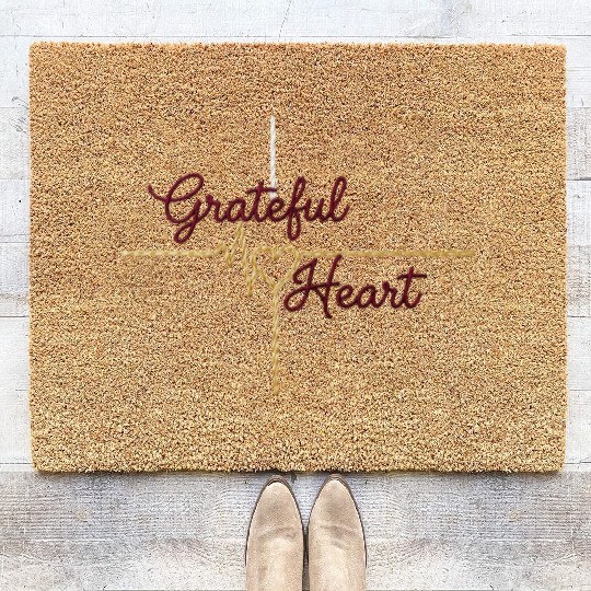 Grateful Heart Beat Coir Doormats