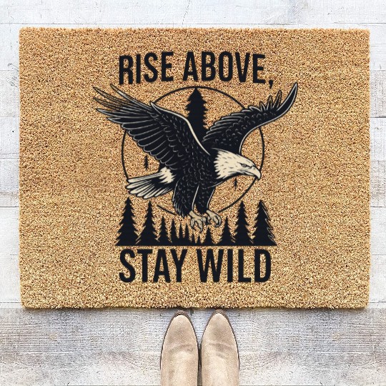 Soar Fierce, Live Free – Bald Eagle Wilderness Des Coir Doormats