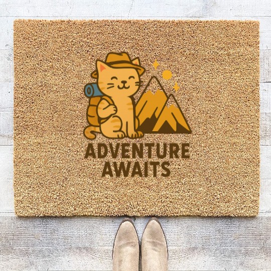 Adventure Awaits – Cat Explorer Coir Doormats
