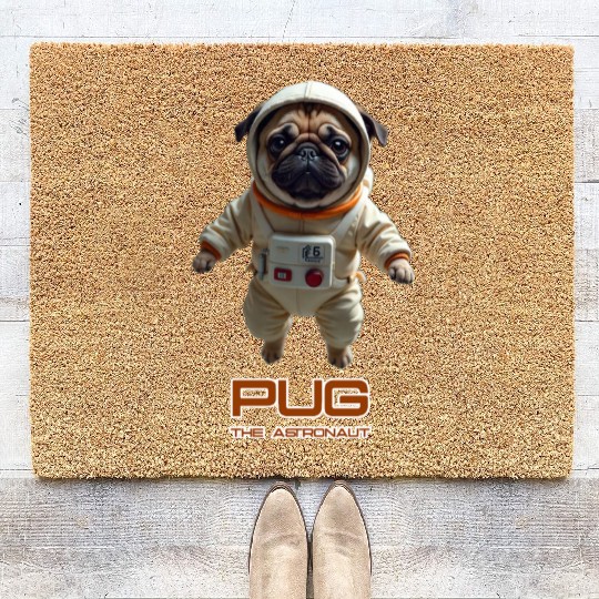 Pug the Astronaut Coir Doormats
