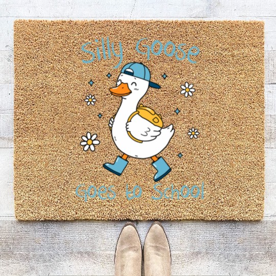 Silly Goose Back to School Funny Coir Doormats
