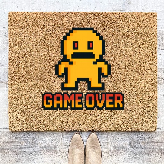 Retro Pixel Game Over – 8-Bit Character Design Coir Doormats