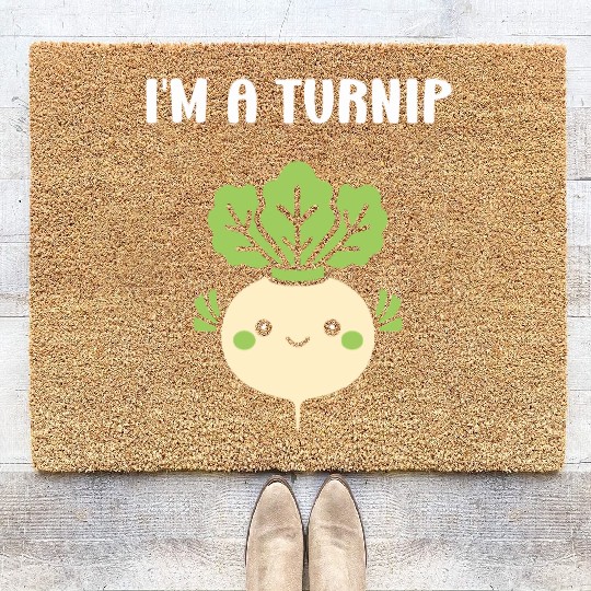 Turnip Character Illustration Coir Doormats